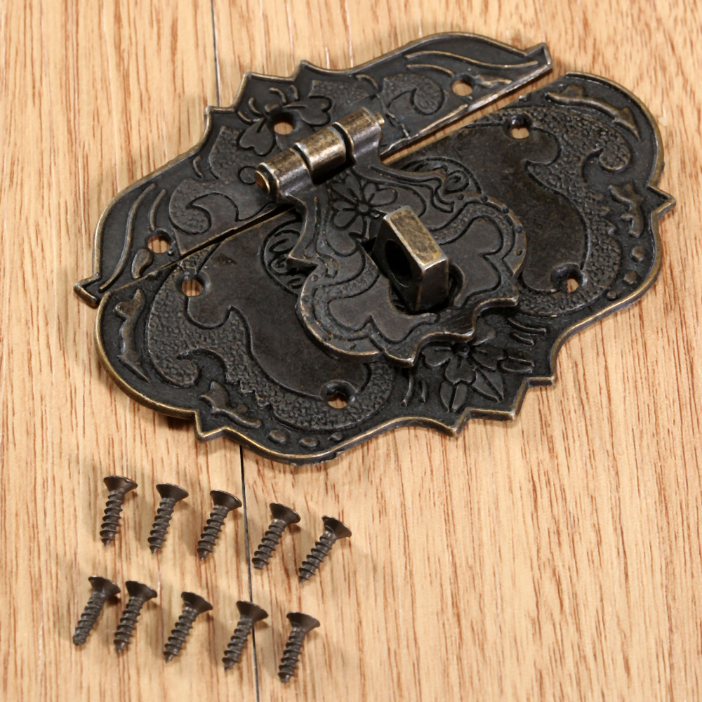 Wooden Case Suitcase Metal Yellow Zinc Plated Toggle Latch 57mm Length Hasp 2pcs