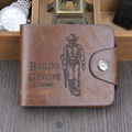 Cool Hasp Vintage Men Wallets Genuine Leather Brand Mens Wallet Classic Men Purse Male Money Bag