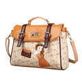 Lovely Cartoon Pattern Fashion Handbag Flap Twist Lock Belt Bag Pretty Girl Designer Sweet Style Women
