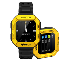 Original MFOX AWATCH – IP68 Heart Monitor Watch, Android 4.3 OS, Bluetooth 4.0, Fitness Tracking, 1.6 Inch Screen (Yellow)