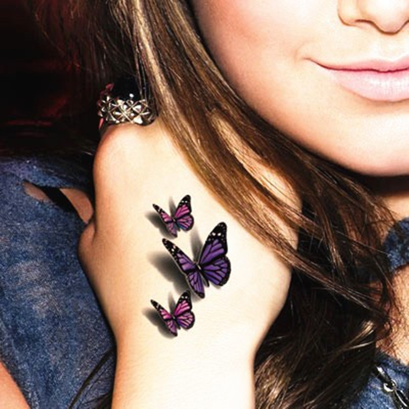 Image of Amazing Butterfly 3d Temporary Tattoo Body Art Flash Tattoo Stickers 19*9cm Waterproof Henna Tatoo Selfie Fake Tattoo Sticker