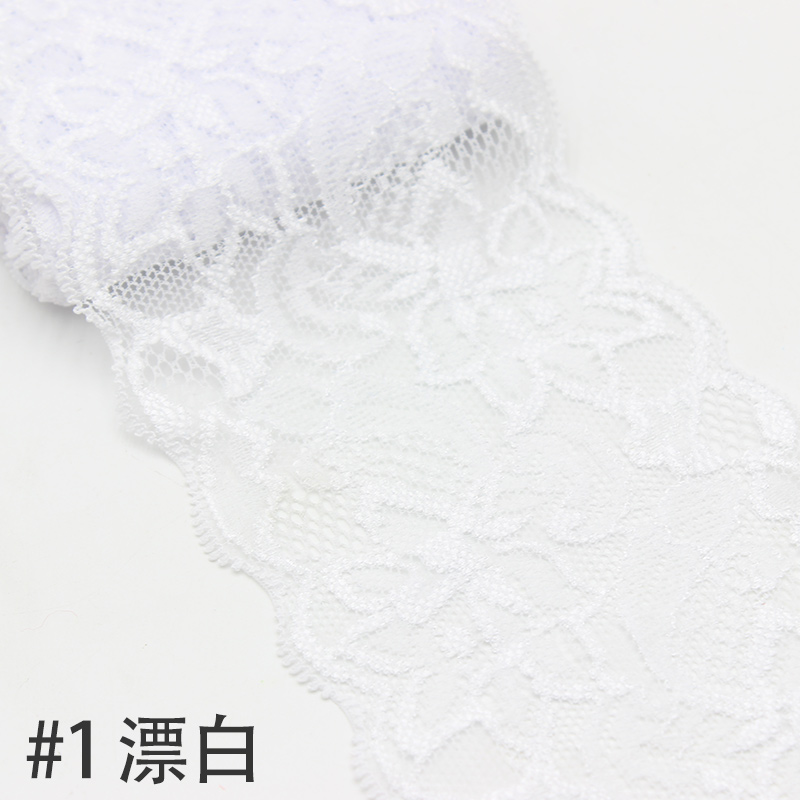 Description Picture 4 of item8cm Width Elastic Colorful Lace Ribbon DIY Handmade Crafts Supplies Apparel Sewing & Fabric Garment Accessories White Lace Tape