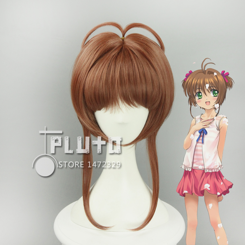 Image of Cardcaptor Sakura Kinomoto Sakura Cos Wig Brown 40cm Short hair Anime Cosplay Wigs Pluto P374C