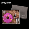 Hot Sale Portable Doughnut Flask 10 oz Food Grade Stainless Steel Hip Flask drinkware Alcohol Liquor