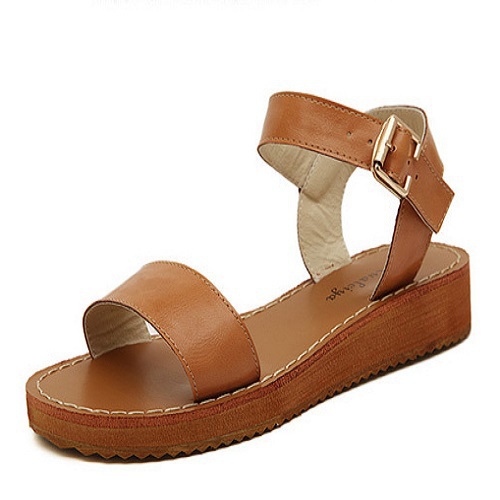 ... cuir vÃ©ritable Rome Summer Style femmes chaussures coins sandales de