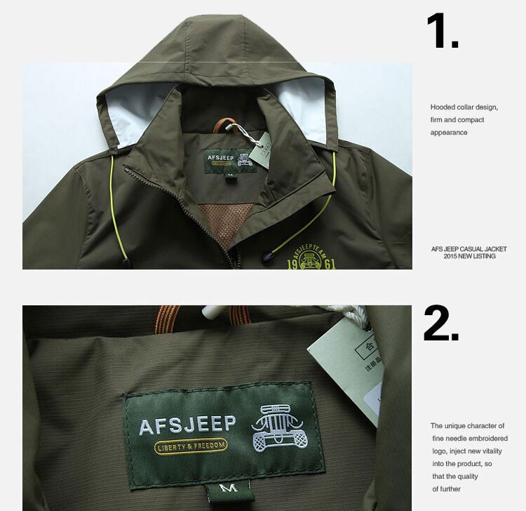 2015 Autumn Breathable Waterproof Mens Jackets Coats AFS JEEP Brand Military Outdoor Jacket Hooded Plus Size 3xl Casual Fit Coat (10)