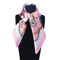 60cm 60cm Women 2016 New Fashion Imitated Silk Chain and Brand Carriage Printed Small Square Scarf