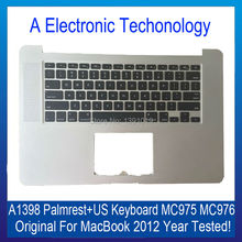 Original A1398 Palmrest Cover For Apple Macbook 15” Top Case Laptop With US Keyboard 2012 Year MC975 MC976 Replacement