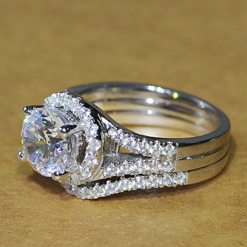 luxury quality cpp brand 2 carat nscd man made diamond wedding ring set for women - 2 Carat Wedding Ring luxury quality cpp brand 2 carat nscd man made diamond wedding ring set for women - 2 Carat Wedding Ring