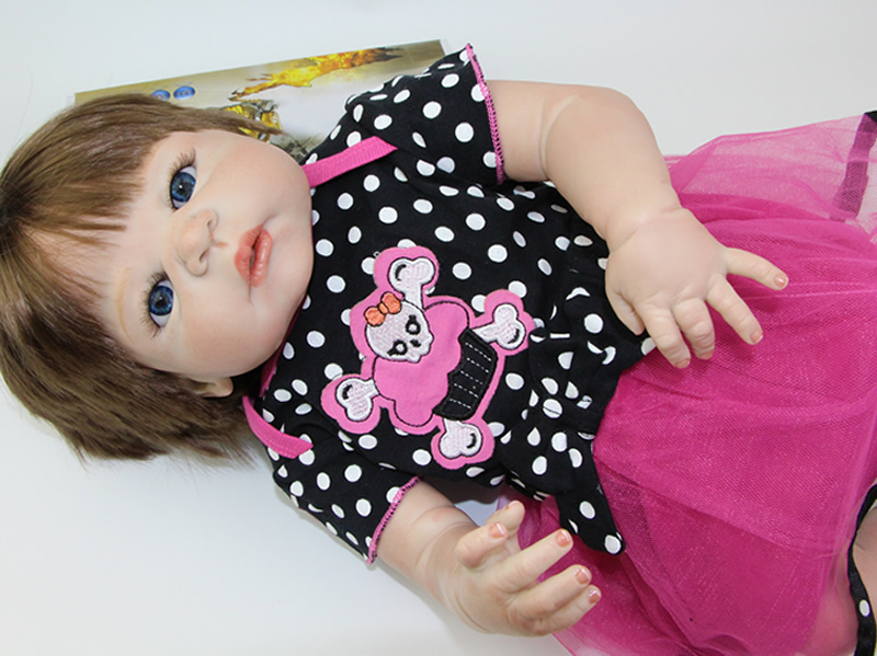 Full Silicone Vinyl 23 inch Reborn Baby Dolls Realistic Baby Doll Look Real Princess Girl Collection Dolls