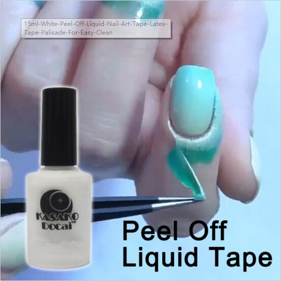 Image of 15ml White Peel Off Liquid Nail Art Tape Latex Tape Palisade For Easy Clean Base Gel Coat