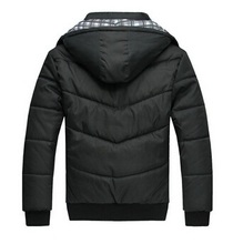 Winter Coat Men black puffer jacket warm fashion male overcoat parka outwear cotton padded hooded down