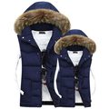 1018 2016 Winter Down vest Mens vest Slim Mens sleeveless jacket Gilet homme Waistcoat Mens