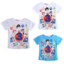 2015 new Hot Paw Patrol summer Kids Boys Girls Cartoon Tees Tops shirt Clothing 2 7Y