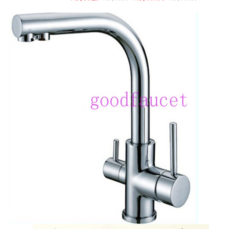 Brand NEW kitchen sink faucet tap pure water filter mixer dual handles chrome