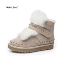 Willa s Dance 2016 Winter Shoes Woman High Quality Rabbit Fur Harajuku Ankle Boots for Women