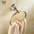 AP1 Series Antique Brass Towel Ring Porcelain Base Wall Mounted Bathroom Accessories Towel Shelf Towel Holder