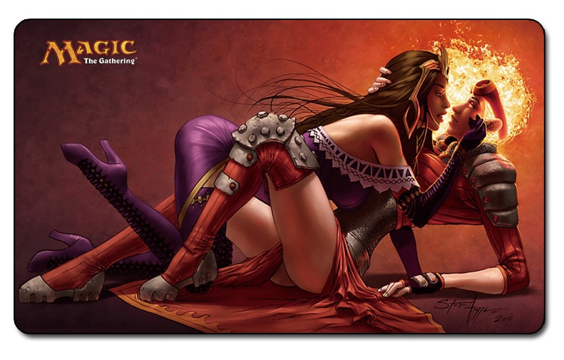 Image of Many Choices - Liliana Kissing Chandra - MTG Board Game Mat Table Mat for Magic the Gathering Playmat Mouse Mat 60 x 35cm