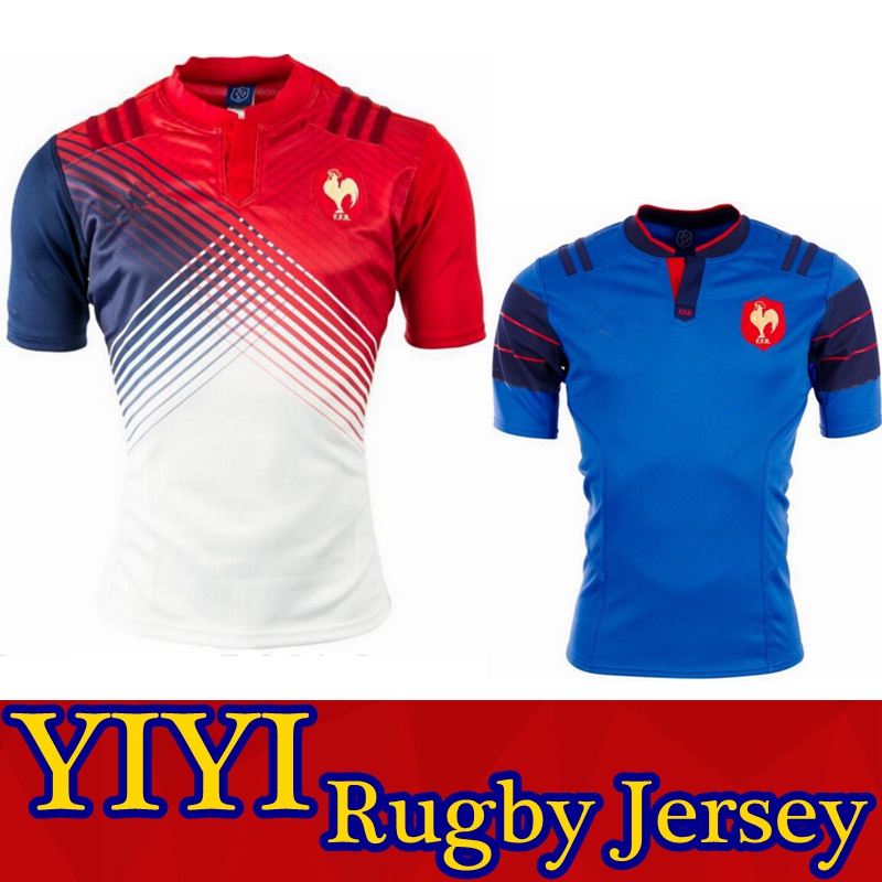 Image of New Listing 2016 Top quality france rugby jersey size S-XXL Embroidery Rugby Shirt