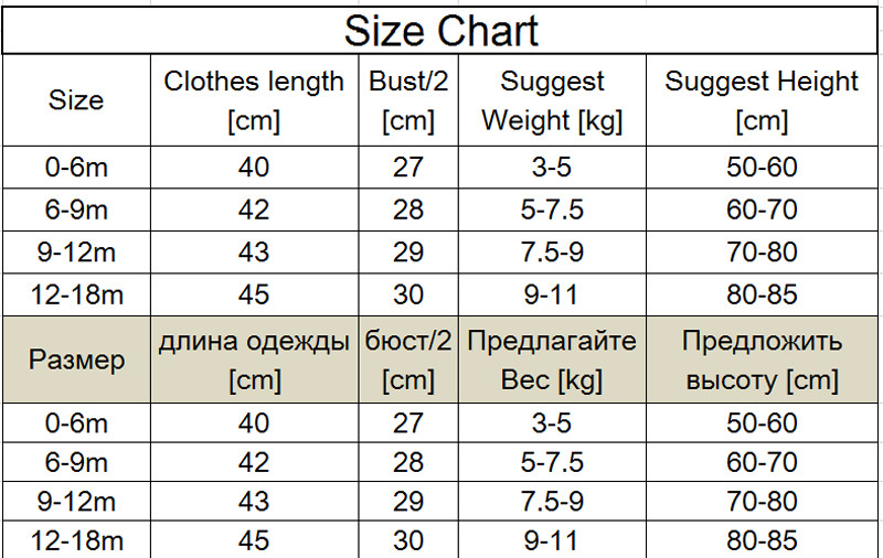 size 60 in us baby clothes