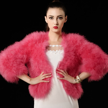 Manyfurs - из страусиных перьев жилет мех пальто женщины в куртки женщины зима платье