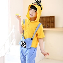 Girls summer pajamas unisex kids pajama sets pyjama minion cute children clothing pijama menino bathrobe children