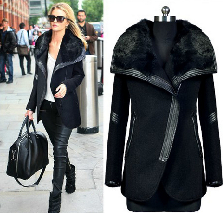 Womens Black Faux Fur Coat