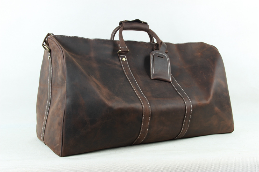 big leather duffle bag