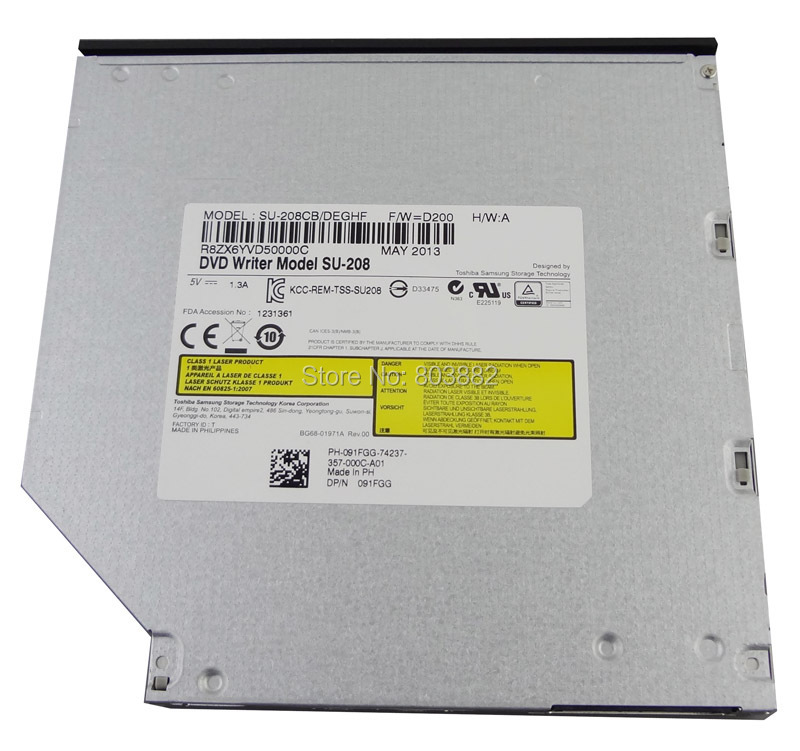 SU 208 Super Multi 8X DVD RW DL Burner 24X CD R Writer 9.5mm Super Slim