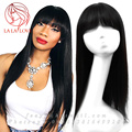 100 Brazilian Human Women s Hair Wigs None lace front wigs neat Bangs for black women