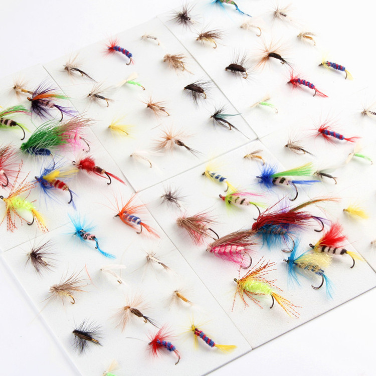 Image of 36pcs Promotion Fly fishing Hooks Butterfly Insects Style Salmon Flies Trout Single Hook Dry Fly Fishing Lure Fishing Tackle