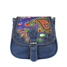 National style leopard women messenger vintage shoulder bag PU leather designer handbags high quality crossbody bags for women