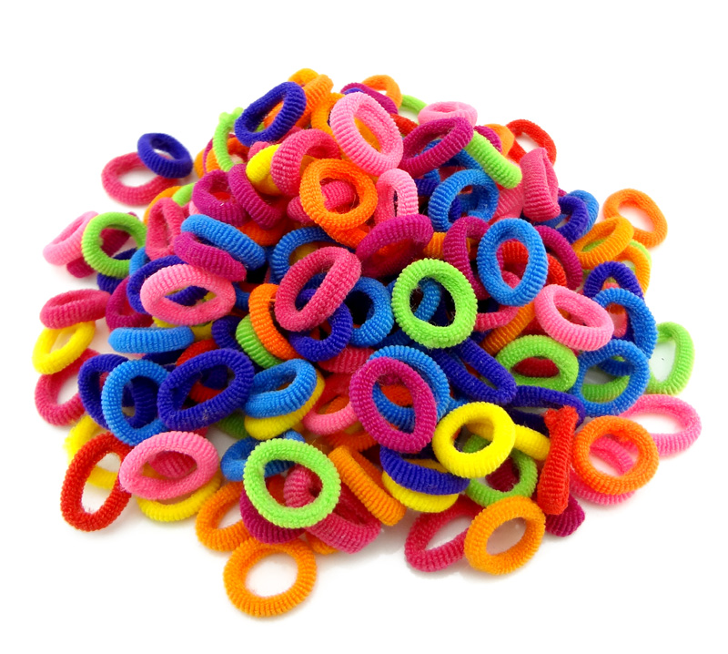 Image of Wholesale 100 Pcs Colorful Child Kids Hair Holders Cute Rubber Bands Hair Elastics Accessories Girl Women Charms Tie Gum