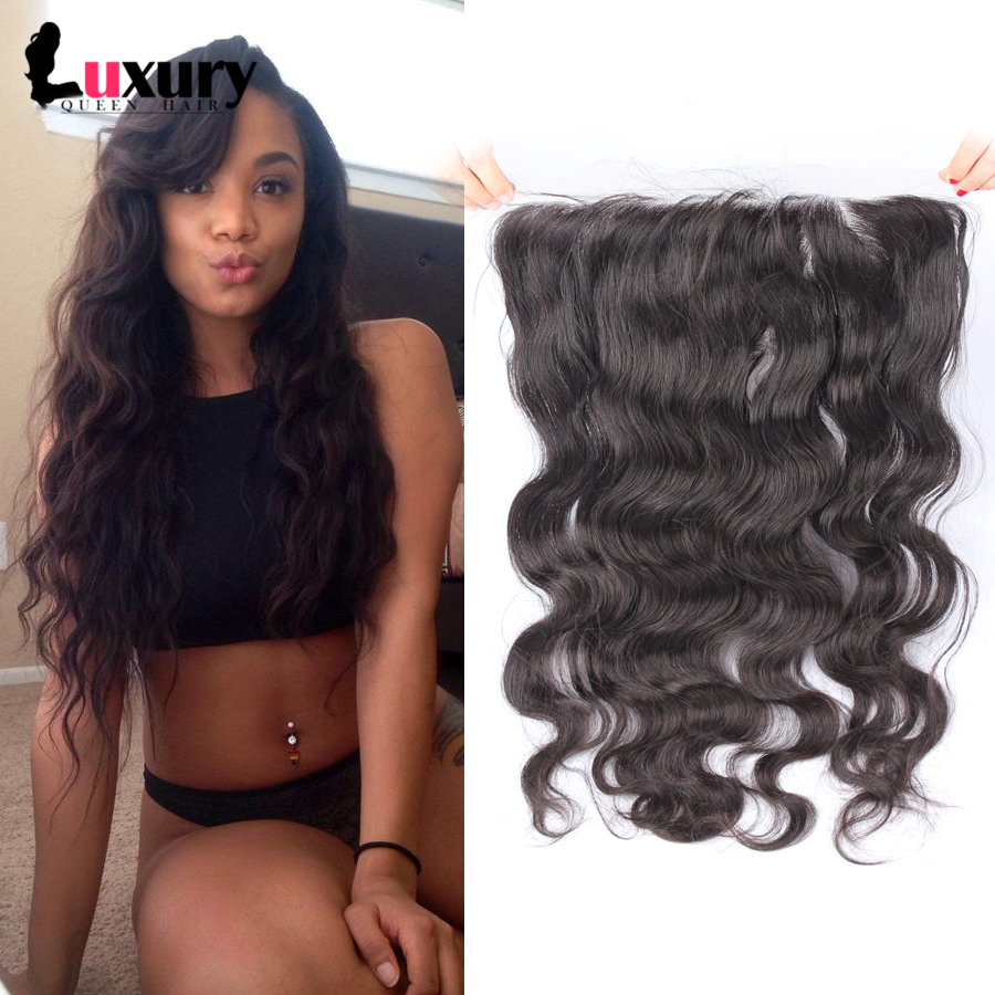 Image of 7A Grade Brazilian Virgin Hair 13X6 Lace Frontal Closure with Baby Hair Body Wave Ear To Ear Lace Frontal Closure Free Shipping