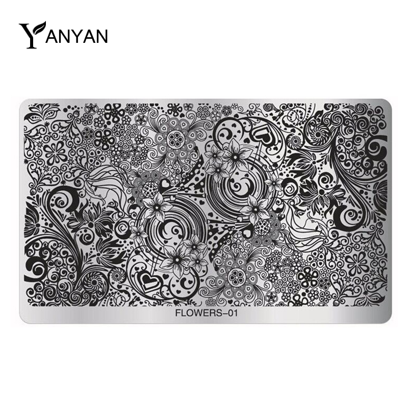 Image of 2015 Hot Flowers Design Nail Art Image Stamp Stamping Plates Stainless Steel Polish Printing Stencil DIY Beauty Manicure Tools