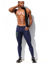 1pcs Aqux Men High Stretch Tight Pants Men Gym yoga long pants Polyester sport sexy cycling