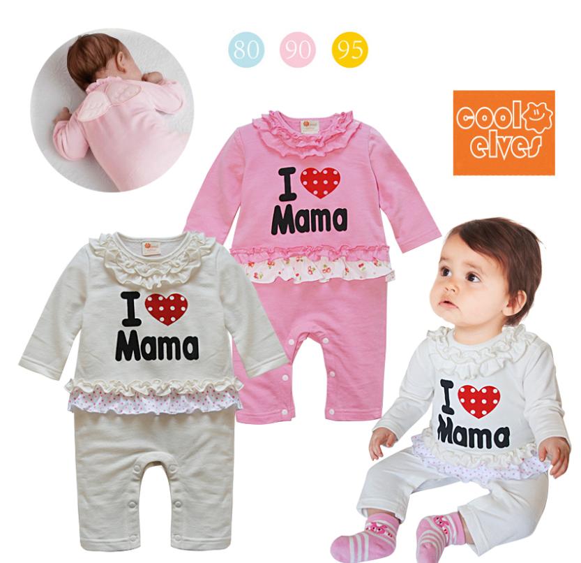 Baby Romper long sleeve cotton Rompers i love papa mama jumpsuits for autumn toddler roupas meninos jumpsuits 80/90/95