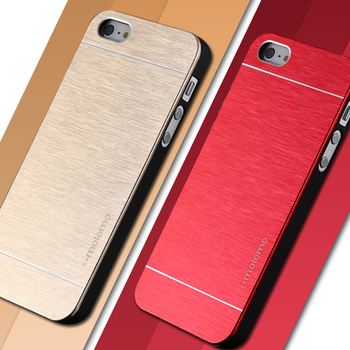 4 4S делюкс алюминиевый металлической щеткой чехол для iphone 4 4S мобильный телефон задняя крышка Motomo логотип для Iphone4 YXF03883