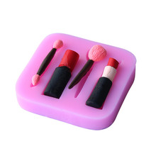 Creative silicone fashion lipstick makeup tools fondant cake mold chocolate candy decorated soap pan roasted Kitchen Accessories
