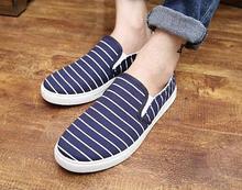 2015 summer new striped canvas shoes men s fashion breathable low to help flat casual shoes
