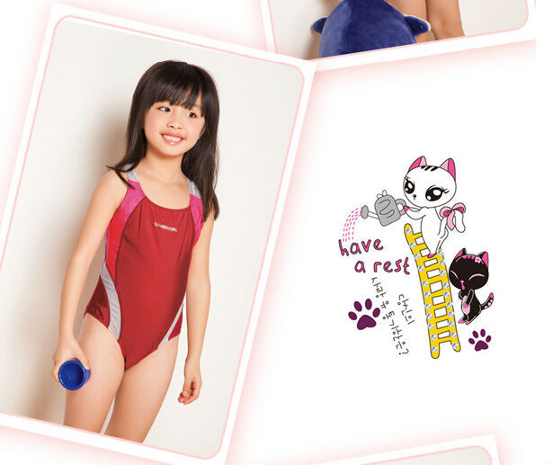 3-14 Years Girls One Piece Swimsuits Children Swimwear Kids