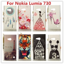 Для Nokia Lumia 730 чехол / люкс кристалл алмаза 3D шику твердый переплет пластиковый чехол для Nokia Lumia 730 735 две sim карты телефон чехол