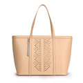 Front Hollow Out Ladies Tote 2016 Trendy Fashion Simple Shoulder Bag Large Zipper Bag Chic Cutout