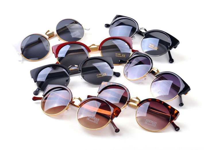 Image of 2016 Cat Eye Vintage Sunglasses Women Top Fashion Girls Summer Retro Round Sun Glasses Cat Eye Gafas Oculos Casual Shades