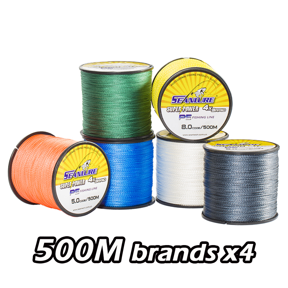 Image of 500M Brand Seanlure PE Braided Fishing Line Super Power 4 Stands 12-80 LB Free Shipping braided line