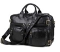 Vintage Black genuine leather bag men messenger bags cowhide portfolio men s briefcase 14 Laptop