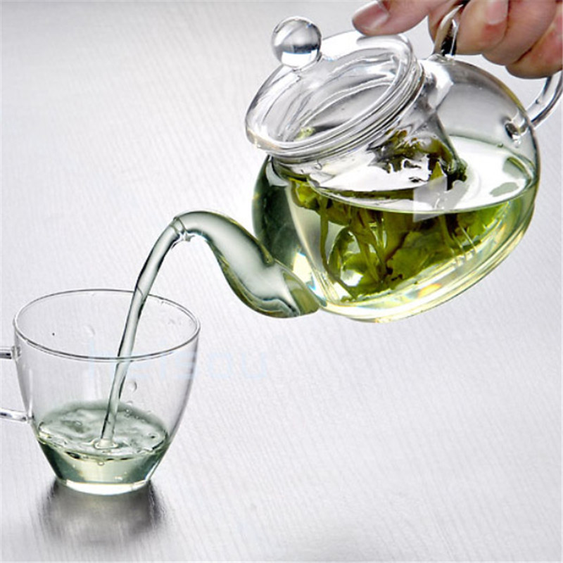 Image of Practical Heat Resistant Bottle Cup Glass Teapot with Infuser Tea Leaf Herbal Coffee Office 350ML Drop Shipping