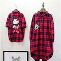 Spring Winter Family Matching Clothes Baby Girl Red Lattice Cardigan Shirt Mother And Daughter Clothes Windbreaker