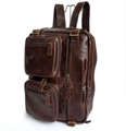 Fashion Two Use Real Genuine Leather Men s Backpacks Leather Backpack Business Men Travel Bags 14
