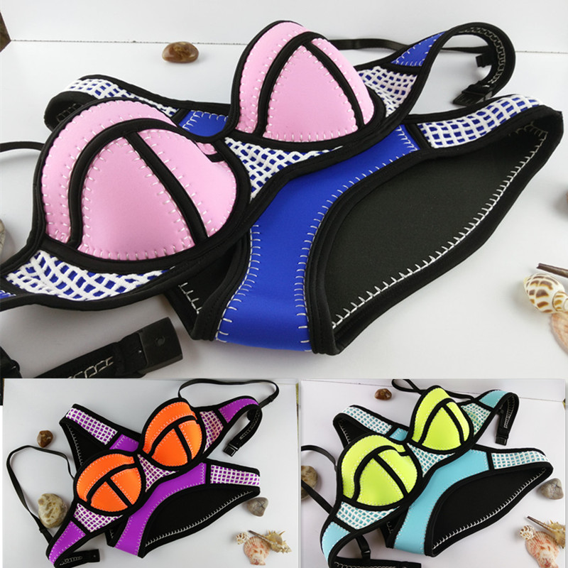 Neoprene Bikini Women Swimwear Woman New Summer Sexy Swimsuit Beach Bath Suit Push Up Bikini set Bathsuit Biquini TA06-B